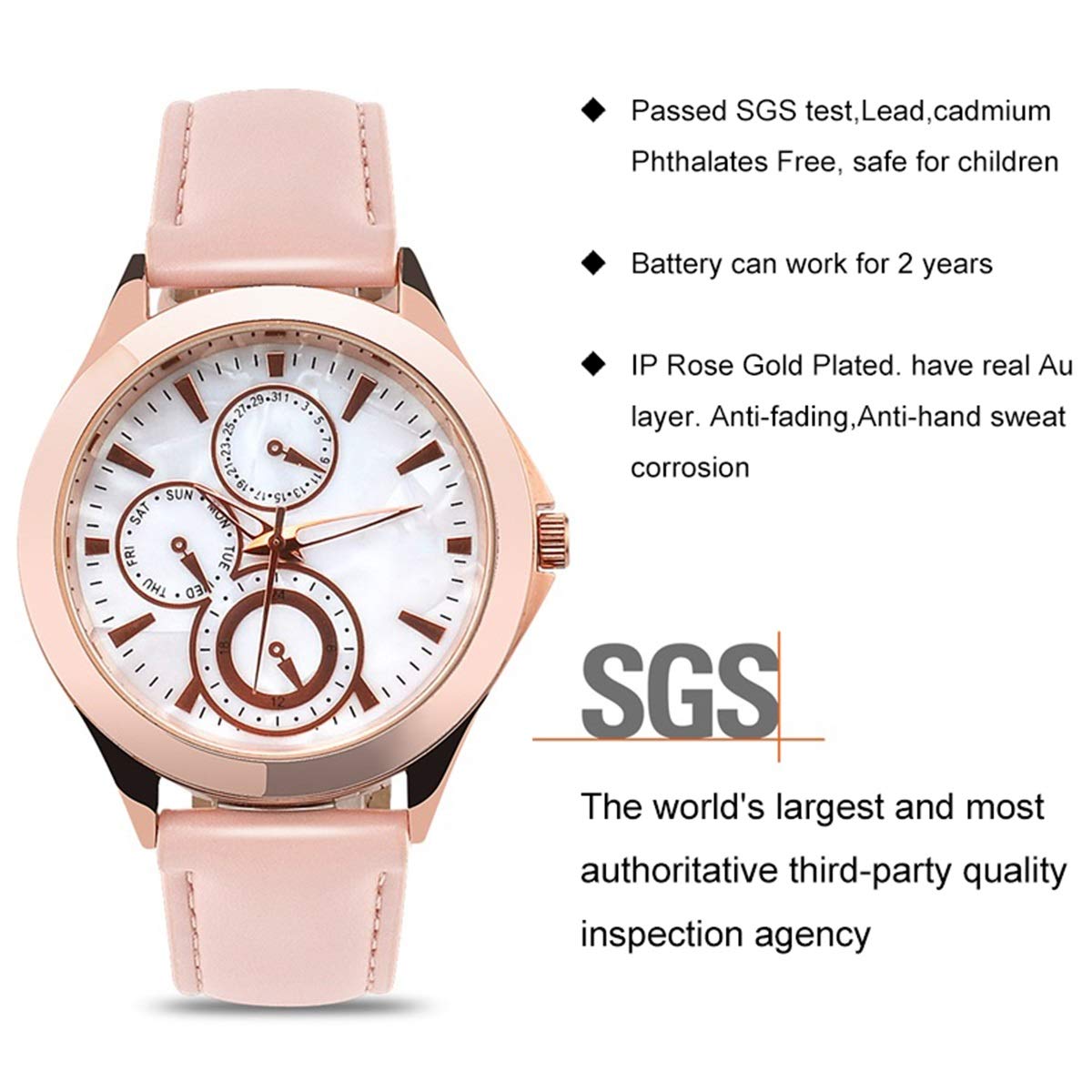 Abrray Women¡¯s Watches Mother-of-Pearl Dial with Rose Gold Case Sweet Romantic Design Quartz Watch with Packing Box and Exquisite Bracelet