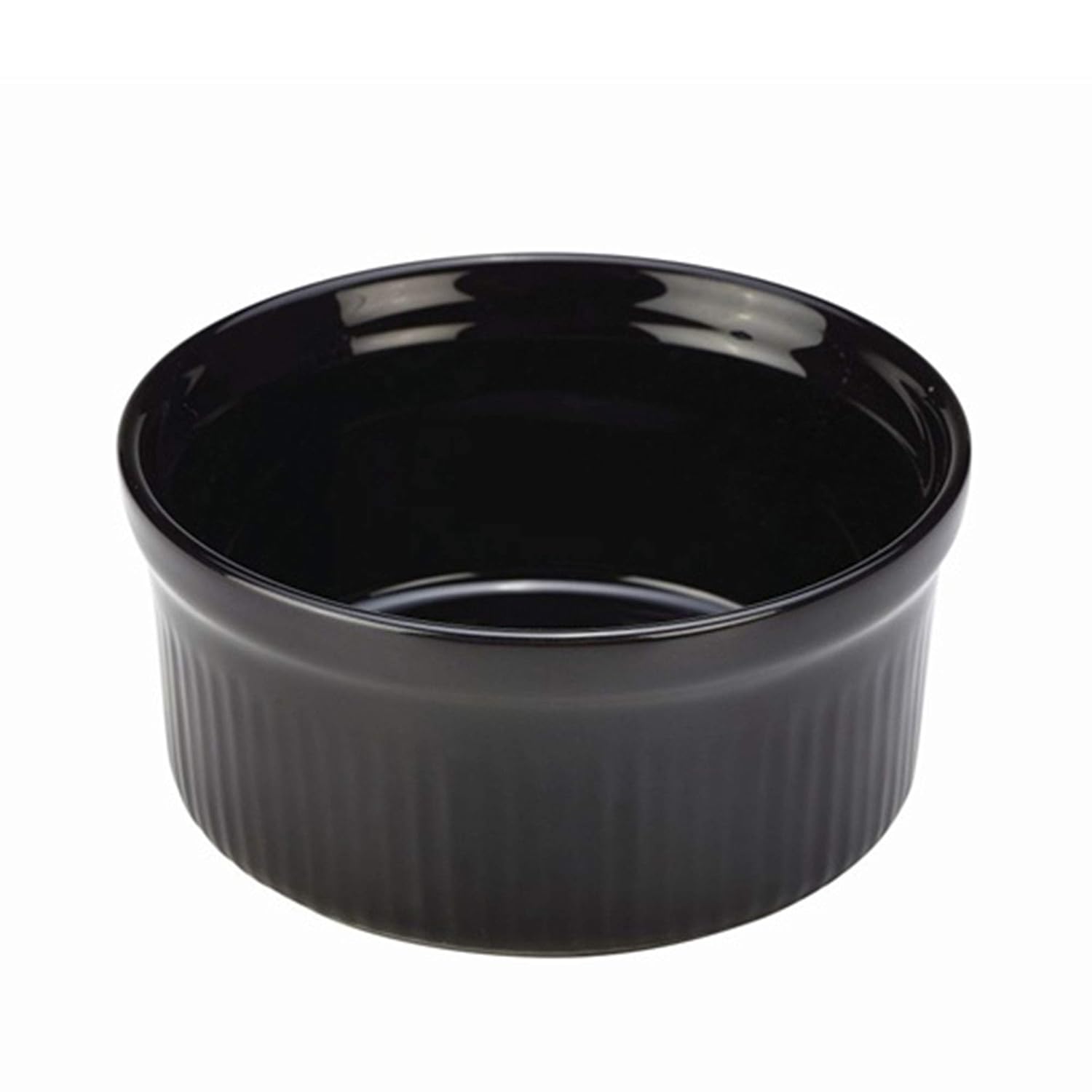 Royal Genware Ramekins 9.5cm Black Set of 6 Porcelain Serving