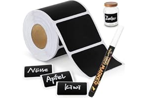 VICHIPAN 180Pcs Chalkboard Labels, Reusable Waterproof Chalk Labels with 1 Durable Erasable Chalk Pen for Jar Labels, Parties Decoration, Craft Rooms, Storage Bins, Mason, Bottle, Pantry