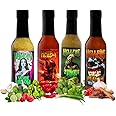 Hellfire Hot Sauce Gift Pack - Gourmet Hot Sauce Variety Pack With 4 Scary Flavors for Parties or Gifts (Four 5 oz. Bottles)