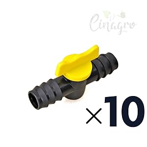 CINAGRO - Drip Irrigation Accessories - 16MM Straight Connector with Tap - 10 Pieces