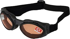 Bobster T4583 Bugeye Goggles, Black Frame/Amber Lens