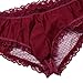 YiZYiF Sissy Pouch Panties Men's Lace Transparent Bikini Open Butt Bikini Thongs Wine Red Large(Waist 29.0-41.0