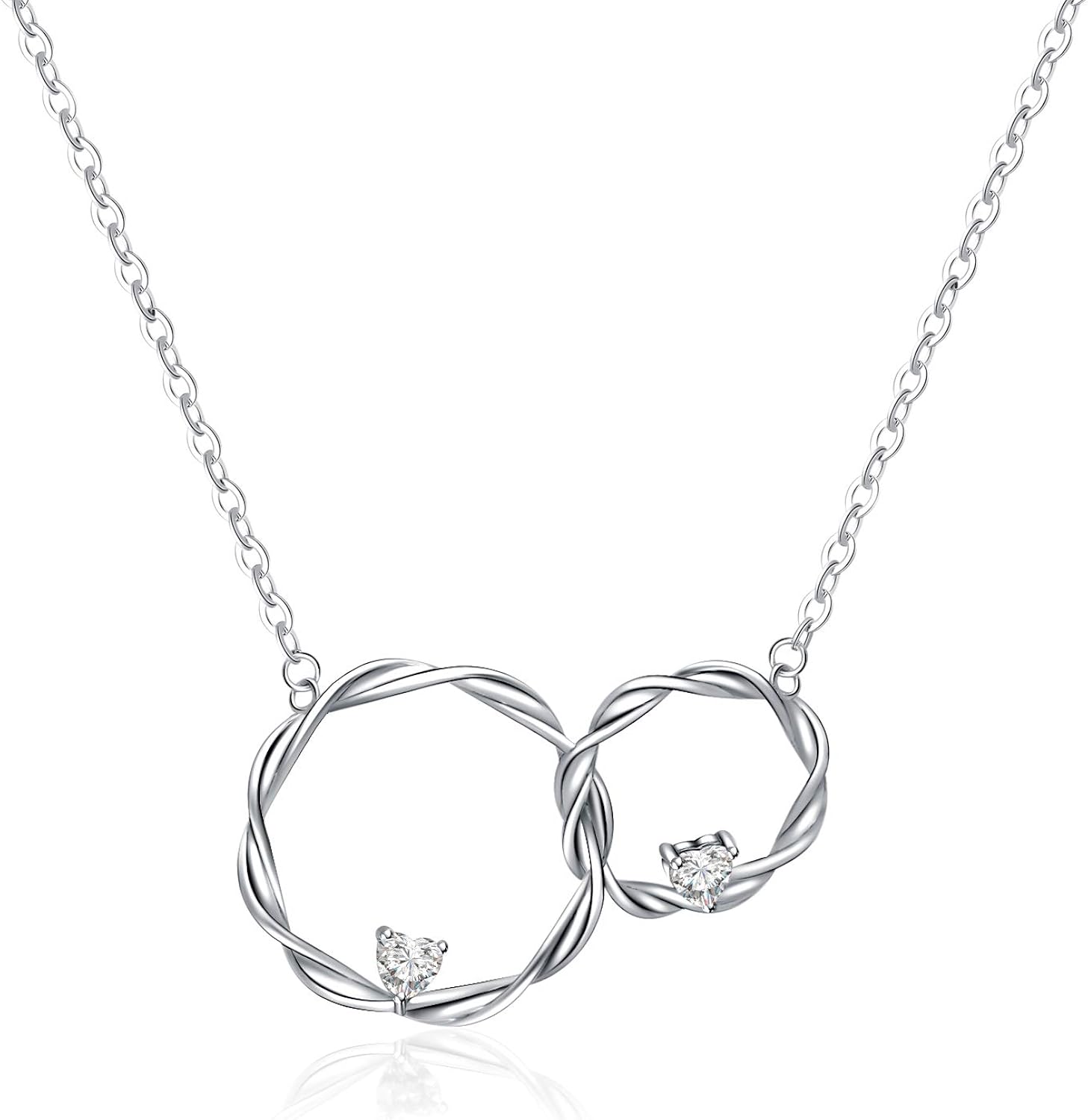 YMHOP Sterling Silver Sister Necklace Always My Sister Forever My Friend S Shape Pendant Necklace for Women: Jewelry