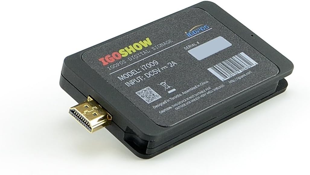 iGoShow Digital Signage Device - 1080p - WiFi - Smart phone controlled - Cloud based server - Perfect for restaurants, fast food chains, and retail stores!