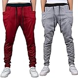 Combo Hothanger Grey & Red Cool Fashion Mens Pants Casual Baggy Jogger Harem Sweatpants Pants Slacks Trousers