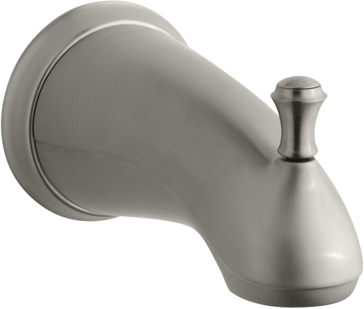 KOHLER K102814ABN Forte Traditional Diverter Bath Spout, Vibrant Brushed Nickel Tub Filler