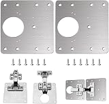 Flintronic 2Pcs Hinge Repair Plate Stainless Steel Cabinet Bracket with 12 view 8