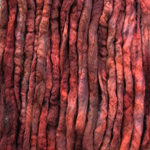 Wool Roving Craft Fiber. Hand Dyed Soft BFL Wool Top. Pre-drafted for Easy Hand Spinning, Needle Felting, Wet Felting, Weaving, Embellishments, and Felted Soap. 1 Ounce, Mahogany