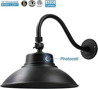 Amazon Com 14in Black Led Gooseneck Barn Light 42w 4200lm