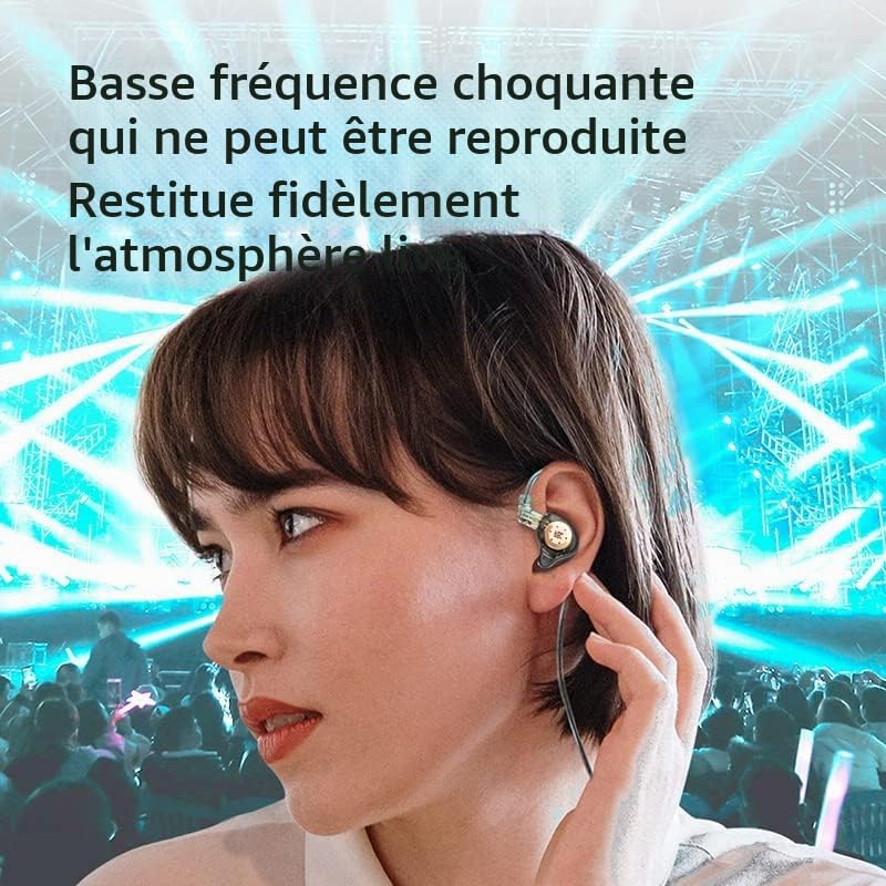 Keephifi KZ EDX Pro IEM In-Ear - Dual DD HiFi Stereo Sound, Stage and Game Earbuds for Audiophile Singers (White, Without Microphone)