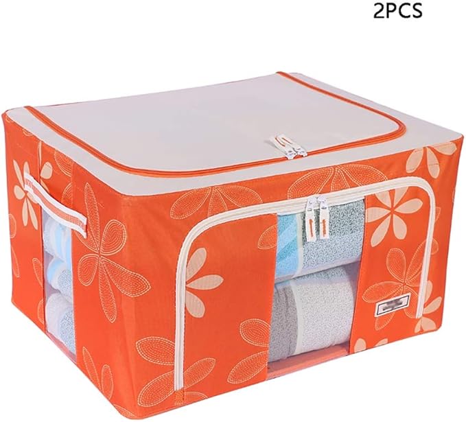 Storage Box, Collapsible Stacking Container Storage Box Set with Window