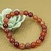 Natural Red Crab Fire Agate Gemstone 8mm Round Beads Stretch Bracelet 7