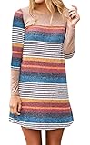 For G and PL Women's colorful Striped Long Sleeves Tunic Dress