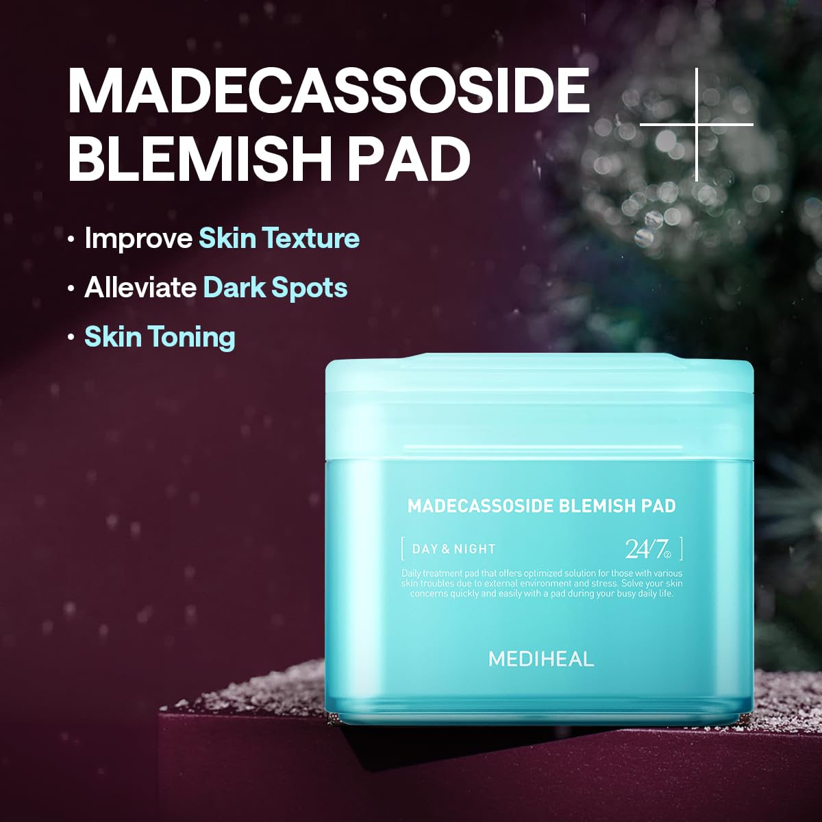 Mediheal Gift Edition Madecassoside Pad, Vegan Face Gauze Pads with Centella Asiatica - Improve Uneven Skin Tone, Remove Blemishes,100 Pads