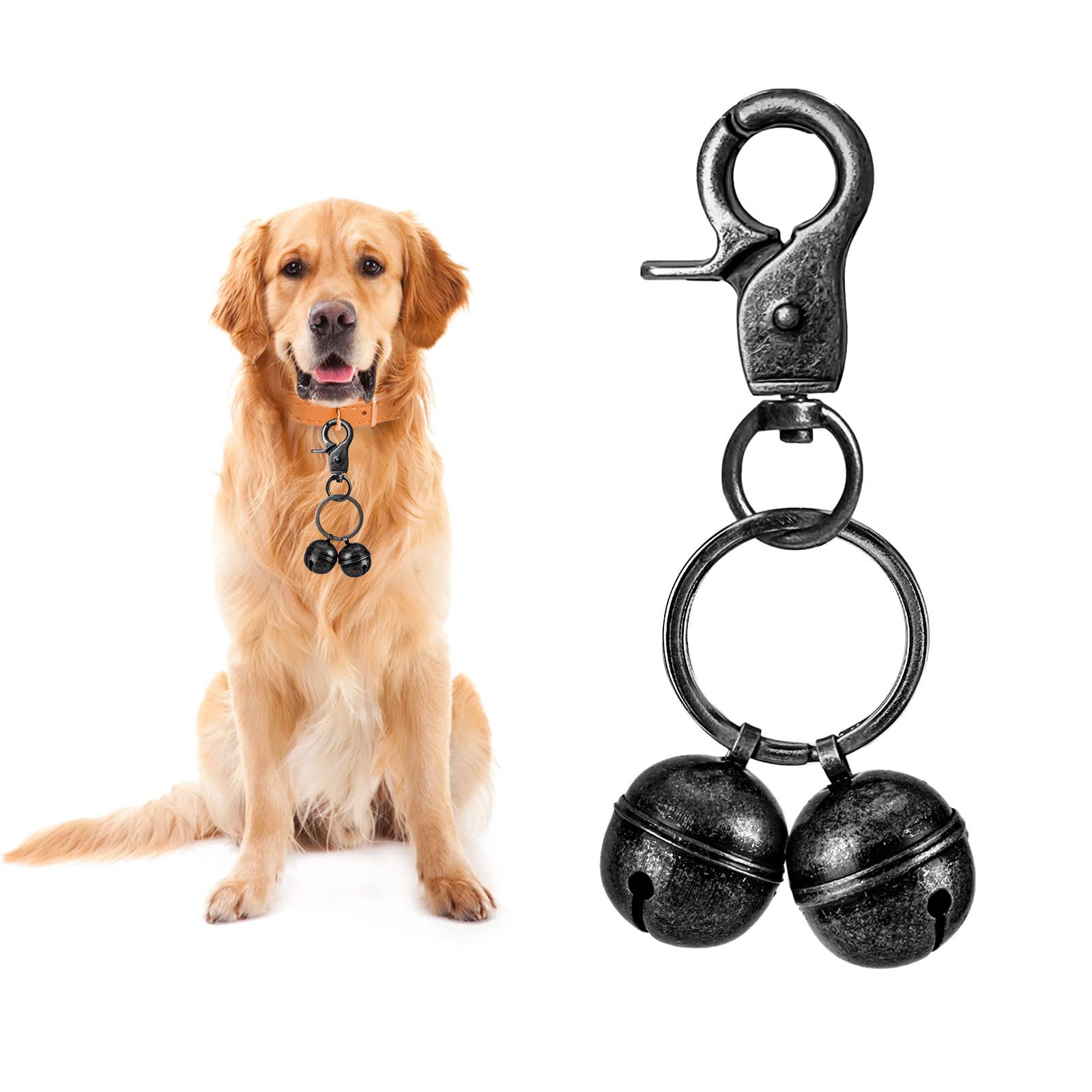 Whimsii Extra Loud Cat & Dog Bell for Collar, Pet Tracker & Falconry, Durable Brass Collar Charms with Swivel Lobster Clasp