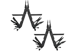 SOG PowerLock Stainless Steel Folding Knife Multi Tool Pliers, Black (2 Pack)