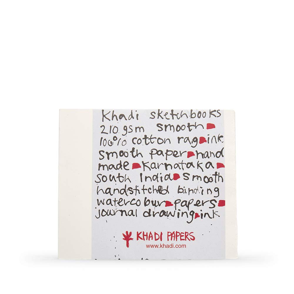 Khadi : Handmade Bound Sketchbook 210gsm : Smooth : 21x25cm : 40 Pages