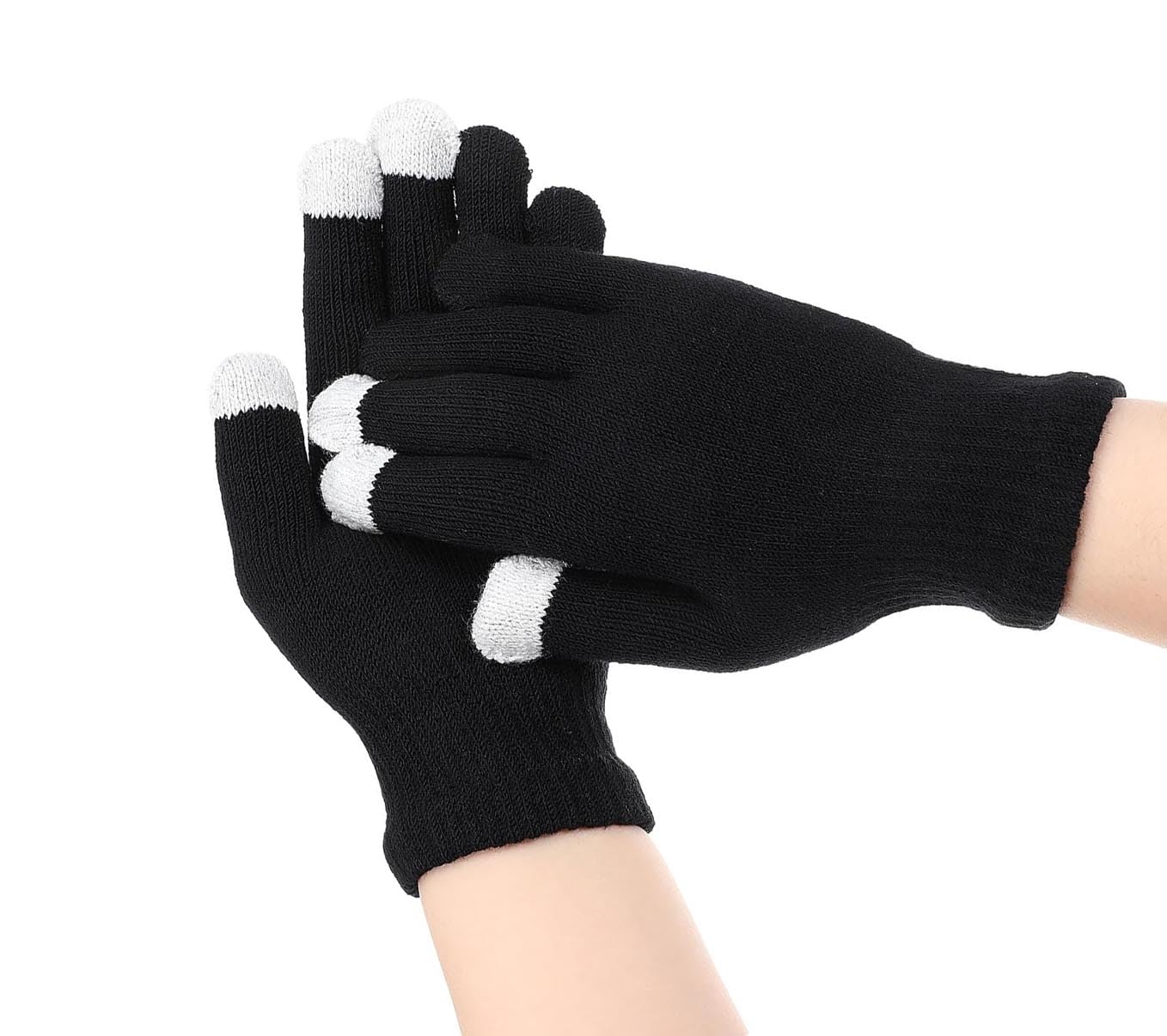 Photo 1 of 1 Pairs Cotton Moisturizing Gloves, Touchscreen Fingers for Eczema Dry Hands Hand Care Overnight Moisturizing (Medium Size, Black)