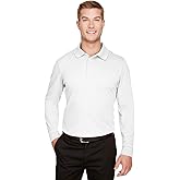 CrownLux Performance™ Men's Tall Plaited Long Sleeve Polo XLT WHITE