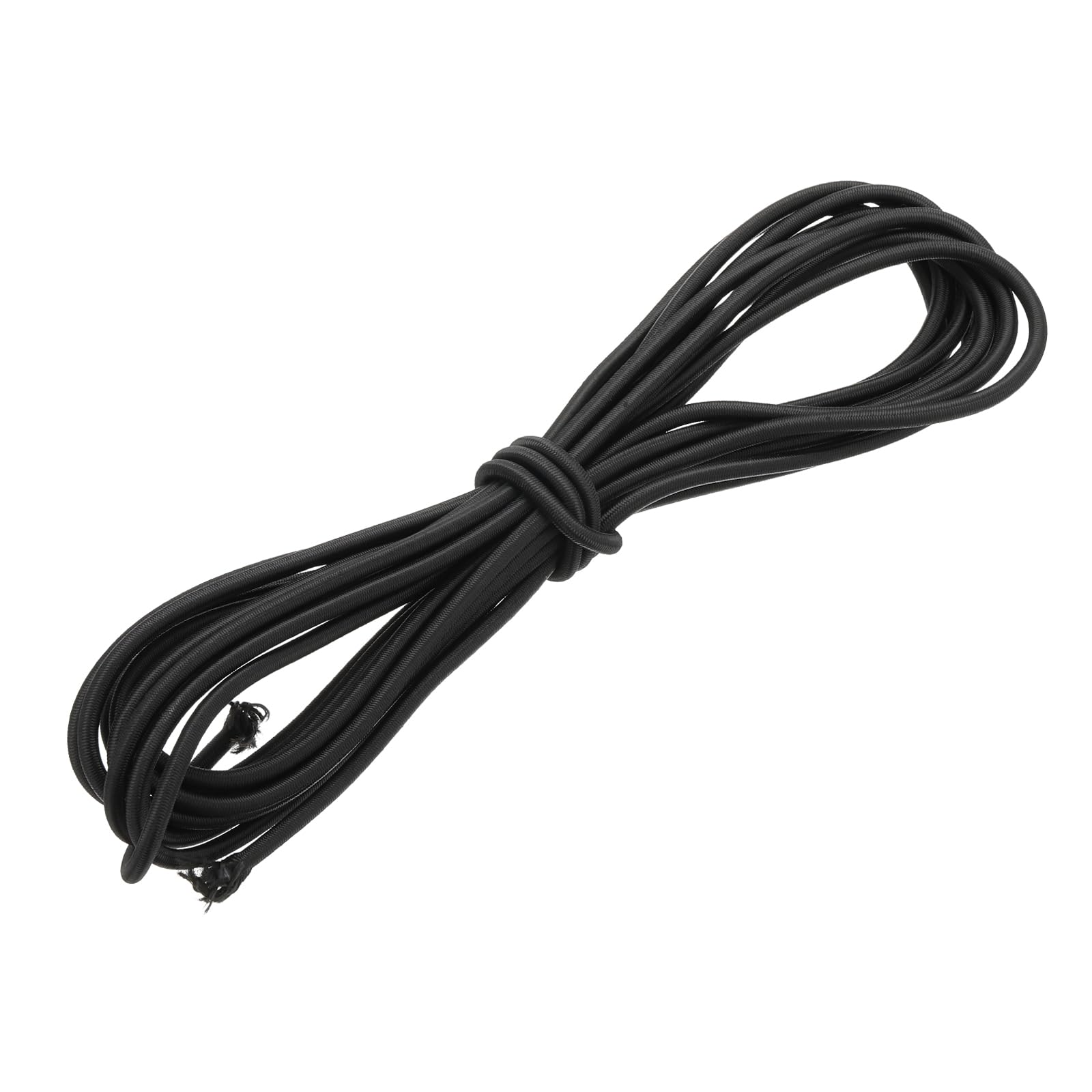 PATIKIL 1/4" x 25' Bungee Shock Cord, 6mm Thick Kayak Stretch String Rope Heavy Elastic Rope Marine Tie-Down Strap for Kayaking Boating Camping, Black