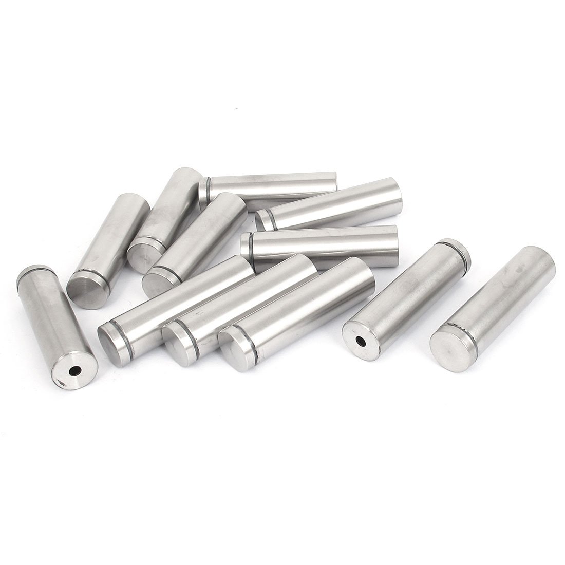 Sourcingmap 19mm x 70mm Stainless Steel Advertising Frameless Glass Standoff Pins 12pcs