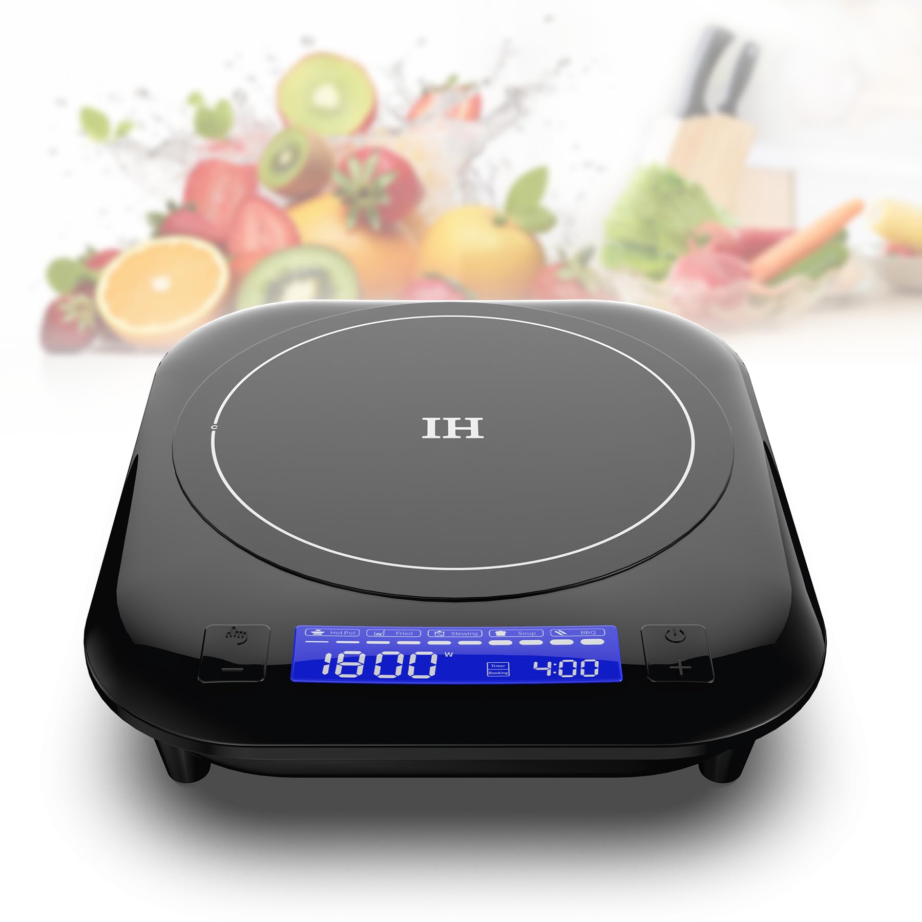 Photo 1 of GIHETKUT Single Induction Cooktop,1800W 110V Single Burner Cooktop,Induction Hot Plate with 5 Cooking Modes, Electric burner with LCD touch control,9 Temperature Levels & 4H Timer,Overheat protection
