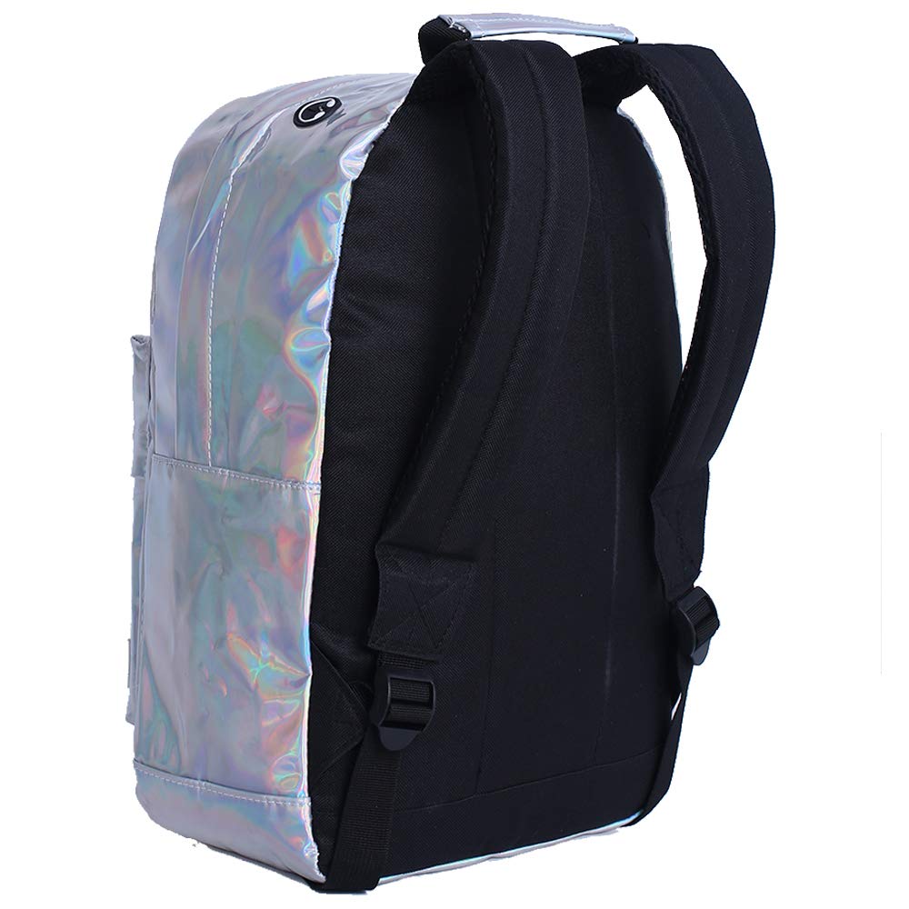 J.CARP Women\'s Backpack, Multipurpose Day Pack, Holographic Silver