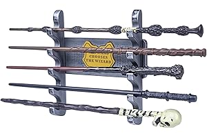 5 Tiered Wand Holder Wall Mount,Wood Wand Stand,Wand Display,Suitable for Wand Enthusiasts or Collectors to Display Wand in T