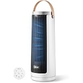 Levoit Tower Fan for Bedroom, 20dB Quiet Desk Fan, Easy to Carry &amp; Plug-in | 23ft/s Tabletop Fan, 3 Angles 5 Speeds Mini Oscillating Fan, DC Motor, Bladeless, Remote, 12H Timer, for Home, Room, Office