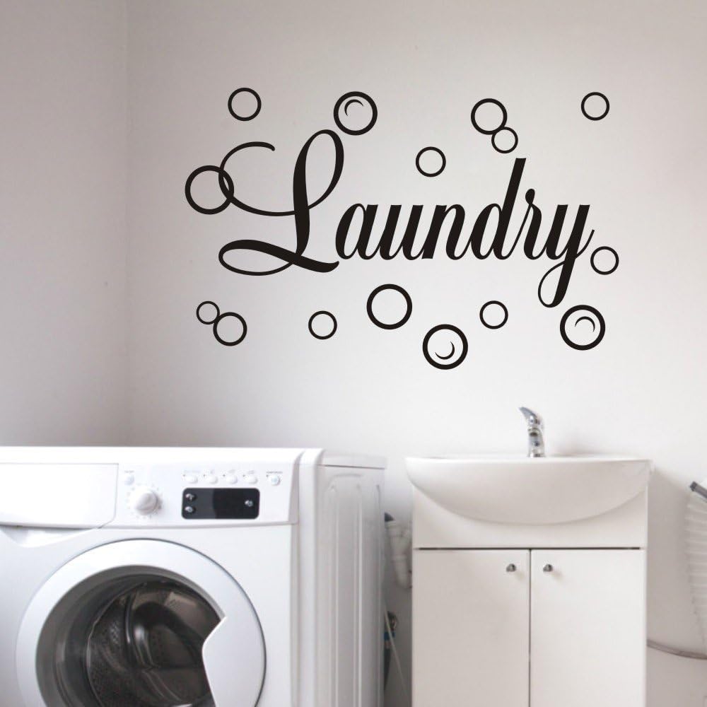 MoharWall Laundry Room Decal Quote Bubble Stciker Laundry Signs Wall Lettering Vinyl Art Sticker Decoration
