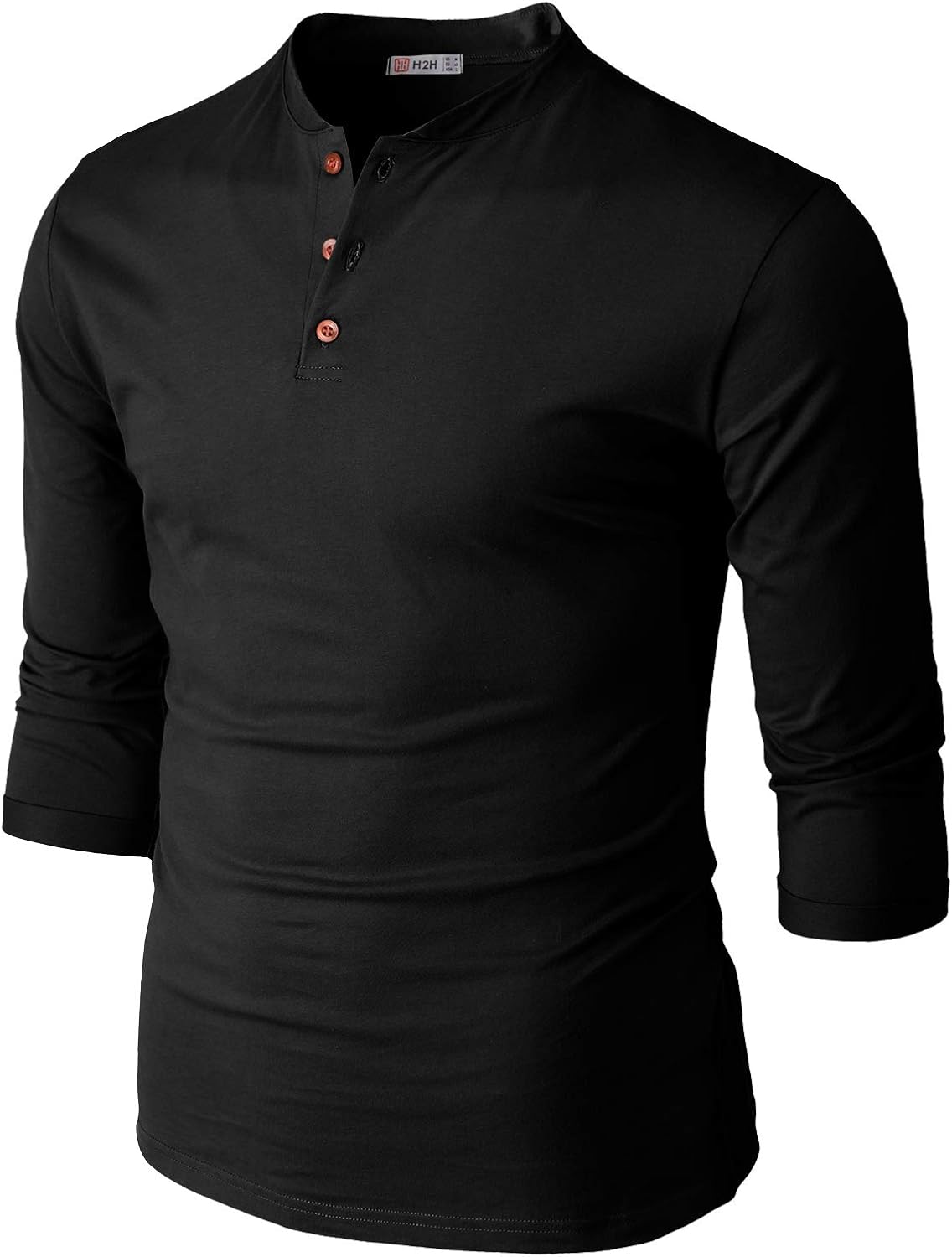 H2H Mens Casual Premium Slim Fit Henley Shirts Lightweight Thin Fabric at  Men’s Clothing store