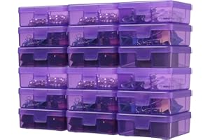 novelinks 18 Pack Small Plastic Storage Containers Clear Arts & Crafts Storage Boxes & Organizers Stackable Small Containers With Lids For Organizin (Set 6)