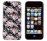 iPhone 5 / 5S Case, DandyCase PERFECT PATTERN *No Chip/No Peel* Flexible Slim Case Cover for Apple iPhone 5 / 5S - LIFETIME WARRANTY [Vintage Pink & Navy Floral]