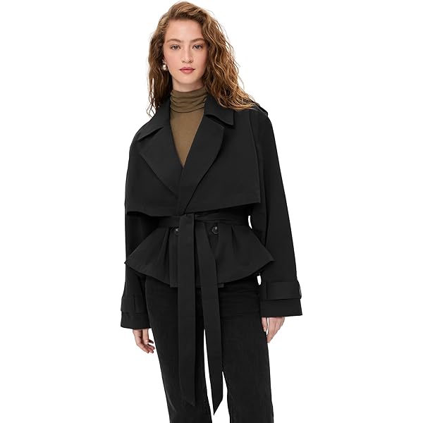 Amazon.com: Theory Women's Crop Trench, Black, XXS-XS : Clothing