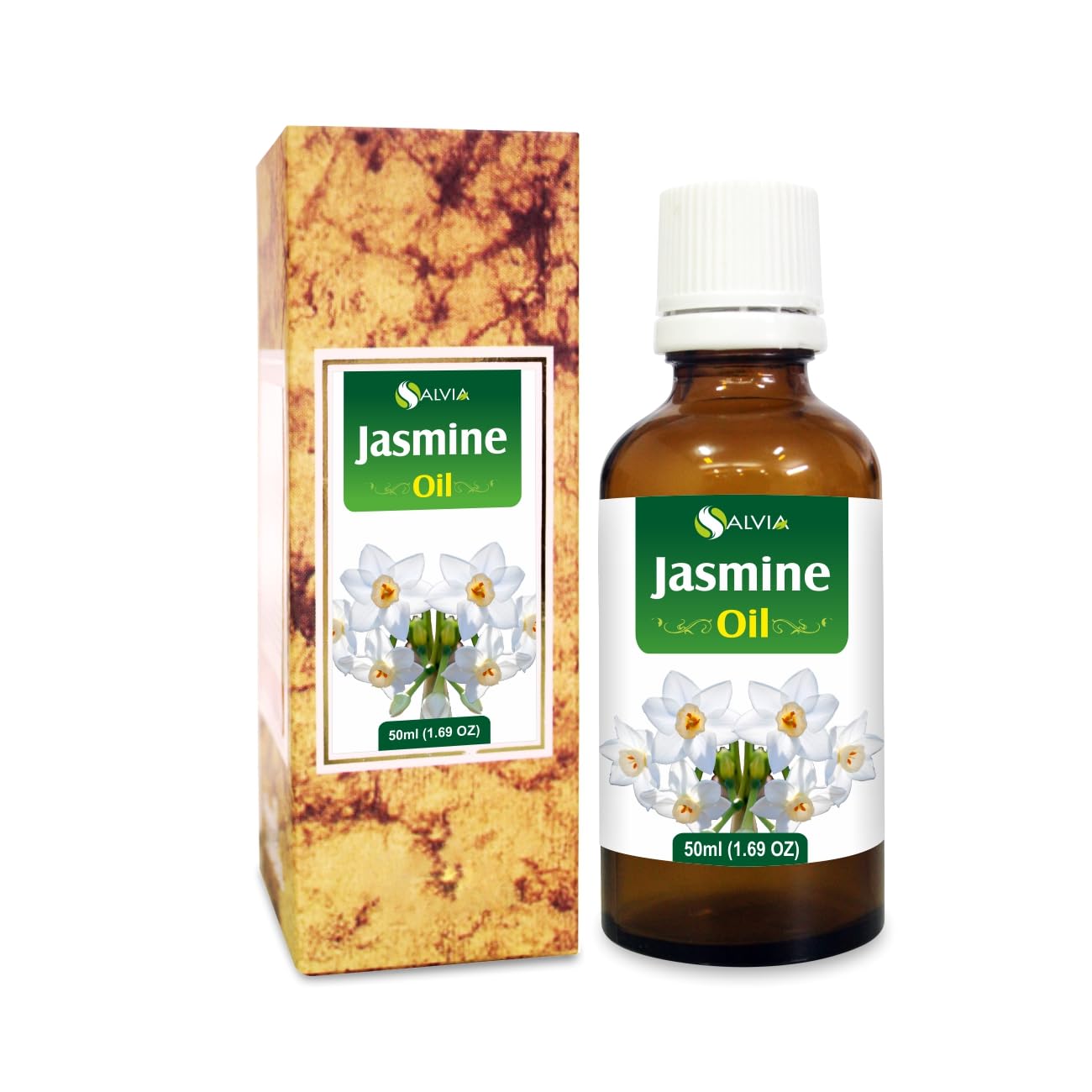 Jasmine Essential Oil 100% Pure & Natural - Undiluted Uncut Cold Pressed Aromatherapy Premium Oil - Therapeutic Grade - 50 ML