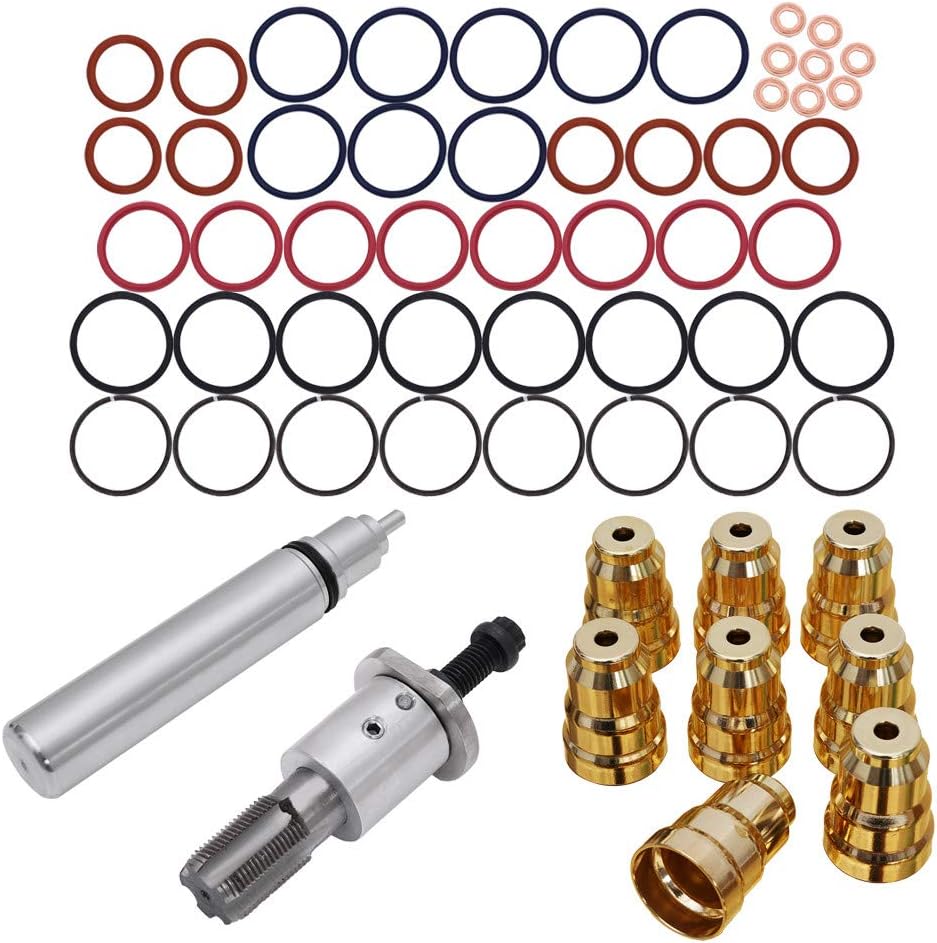 Sdoveb Injector Sleeve Cup Removal Tool, Injector Cup Sleeve Plug, O-Ring Install Kit compatible with 1994-2003 Ford 7.3L Powerstroke Navistar Caterpillar (Multicolor)