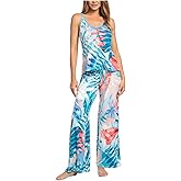 In Bloom by Jonquil Cami & Pants PJ Set, Large Aqua