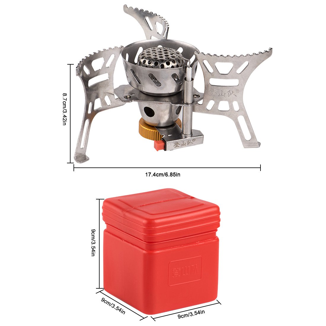 Camping Gasherd Portable 3700W Big Power Winddicht Campingkocher Faltbar mit Bequeme Piezo Zündung, Durable Split Ofen Herd mit Tragetasche für Outdoor Kochen, Camping, Backpacking-Silber