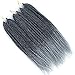 (6Packs)14Inch Senegalese Box Braids Crochet Hair Braiding Hair Synthetic Twist Hair Extension T1B/gray 30Strands/Pack (14inch (6packs), T1B/gray