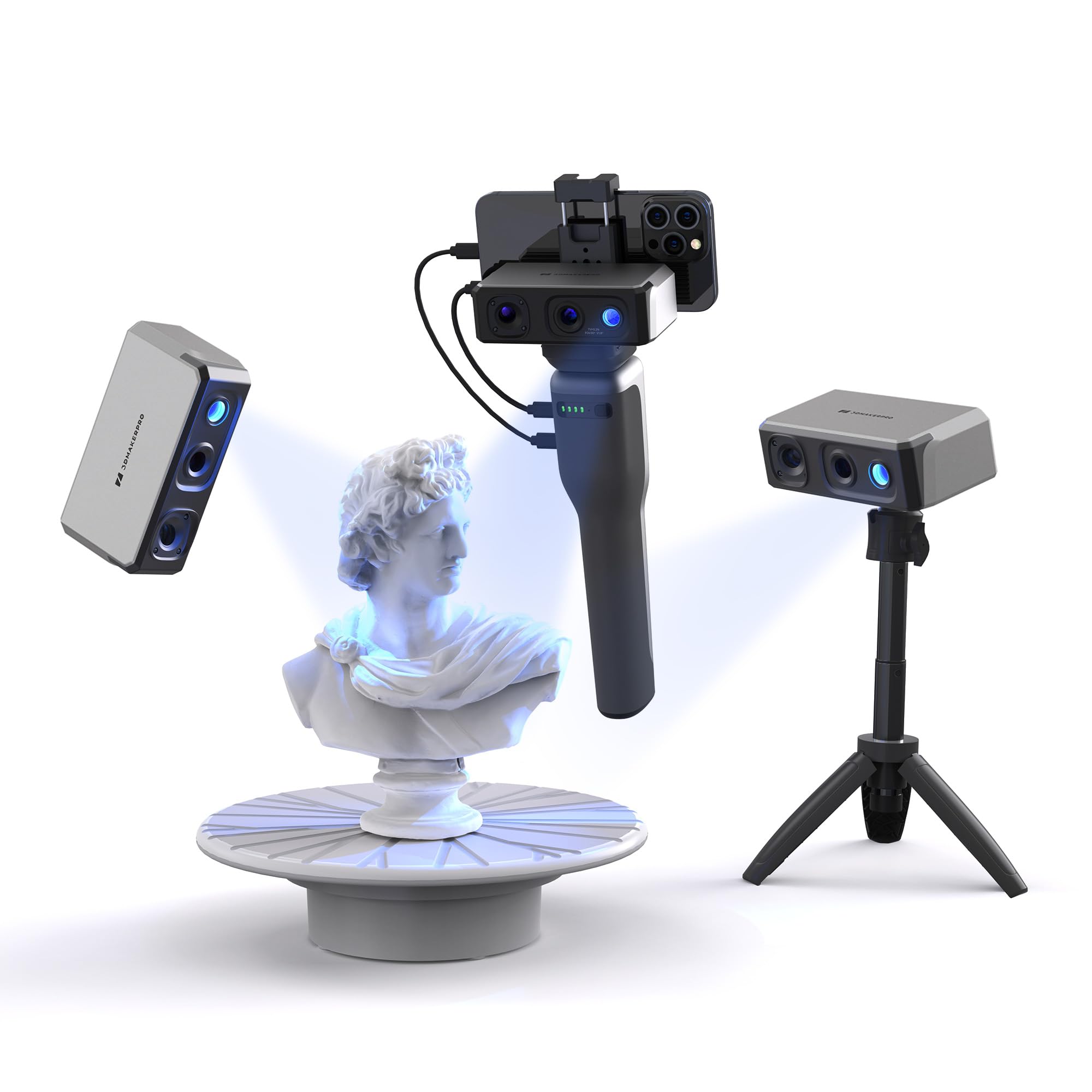 Photo 1 of 3DMakerpro Seal 3D Scanner for 3D Printer with 0.01mm Accuracy, 24-bit Color Camera, 10FPS Scanning Speed, Anti-Shake Scan 3D Model Scanner for Android/iOS/Win10/MacOS (Luxury)