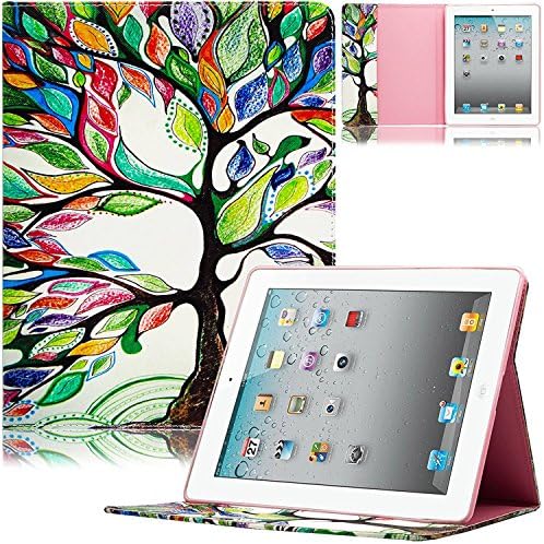iPad Case iPad 2/3/4 Protective Case Cartoon Cute Pattern PU Leather Flip Wallet &amp; Cards Slot with Smart Auto Wake / Sleep Feature for 9.7 Inch Apple iPad 2, iPad 3, iPad 4