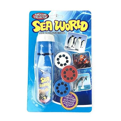 Tawcal Dinosaur Outer Space Ocean Animal World Flashlight Glowing Educational Science Torch and Projector Toy Set for Kids (4-7 Years)