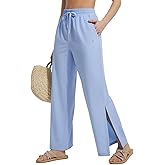baleaf Women's Wide Leg Swim Pants UPF50+ Long Beach Pants High Waisted Lightweight Quick Dry Flowy Swim Capris with Pockets