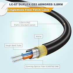 Yunsufiberpro 6ft / 2m Armored OD-5mm OS2 LC to ST