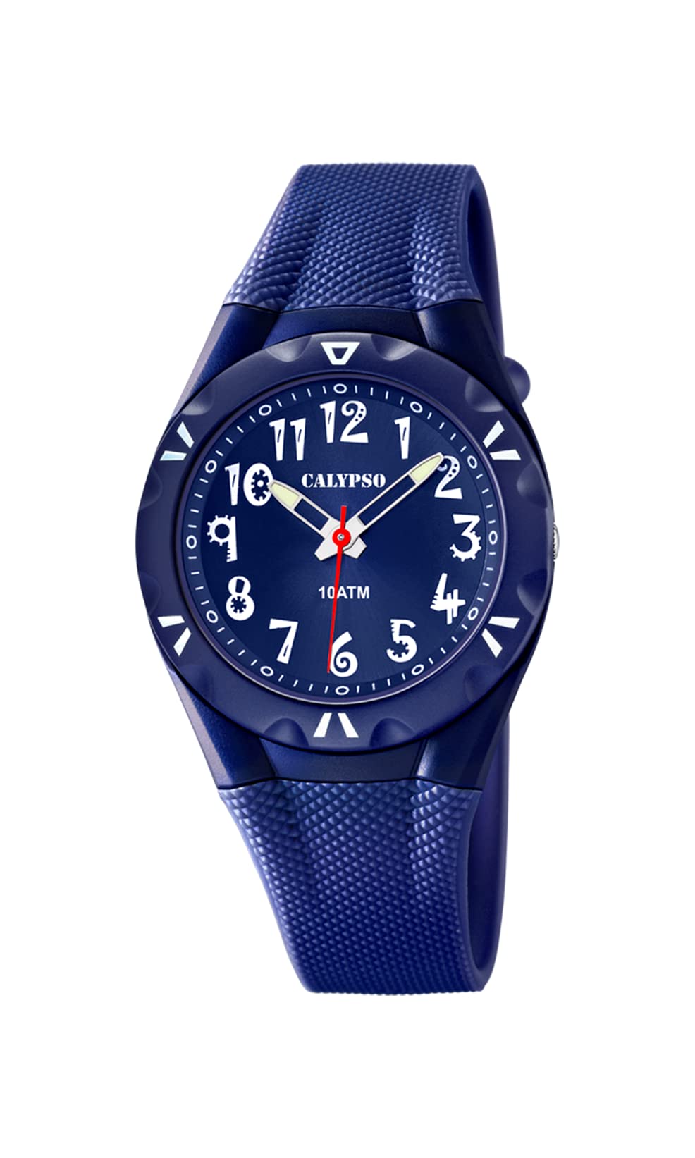 Calypso Unisex Quartz Watch with Blue Dial Analogue Display and Blue Plastic Strap K6064/3