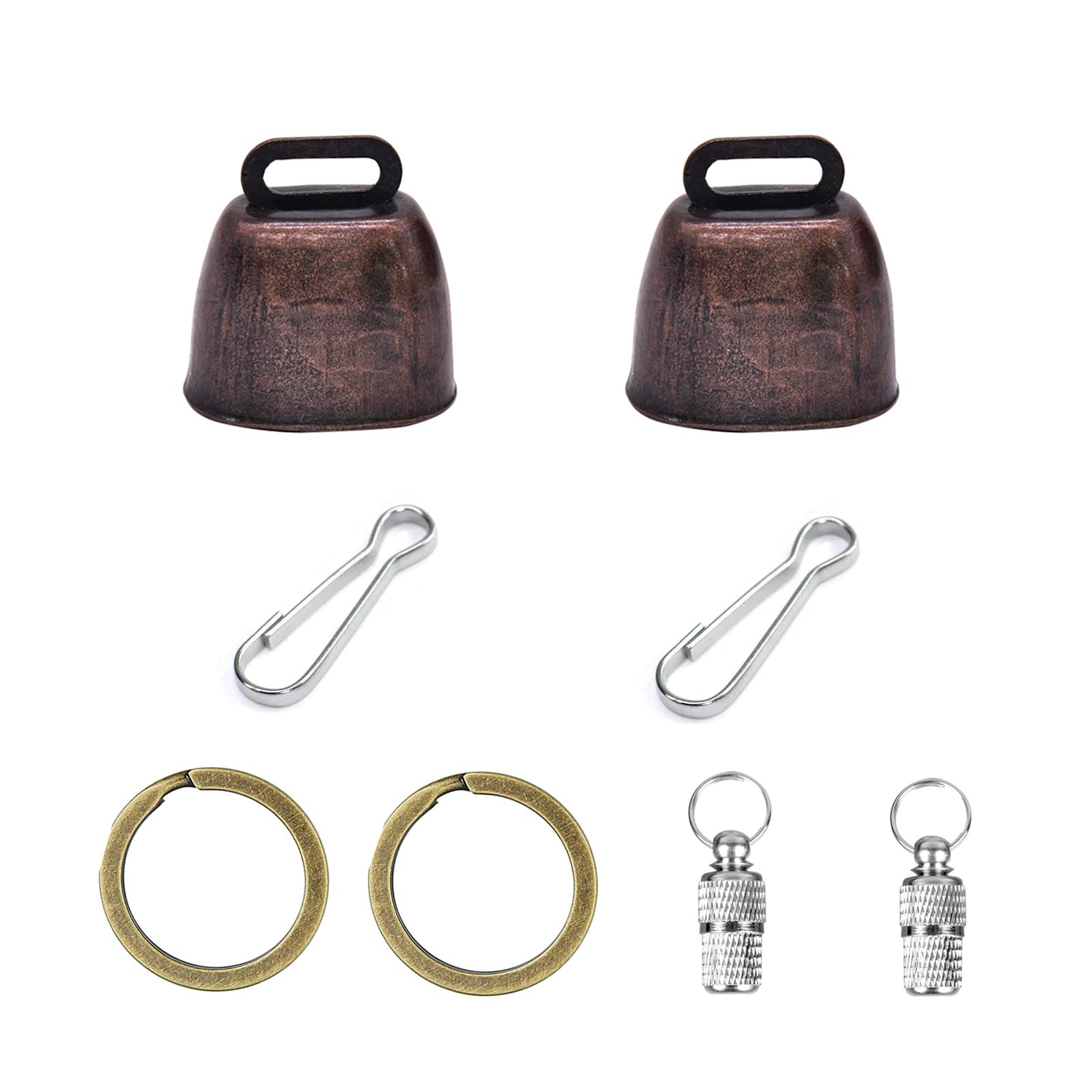 Yitaocity 2Pack Retro Brass Bell, Dog Cat Collar Bell Pet Bells, Cow Horse Sheep Grazing Copper Bells, Pet Anti-Theft Bell with Pet Anti- Lost Tags Tubes