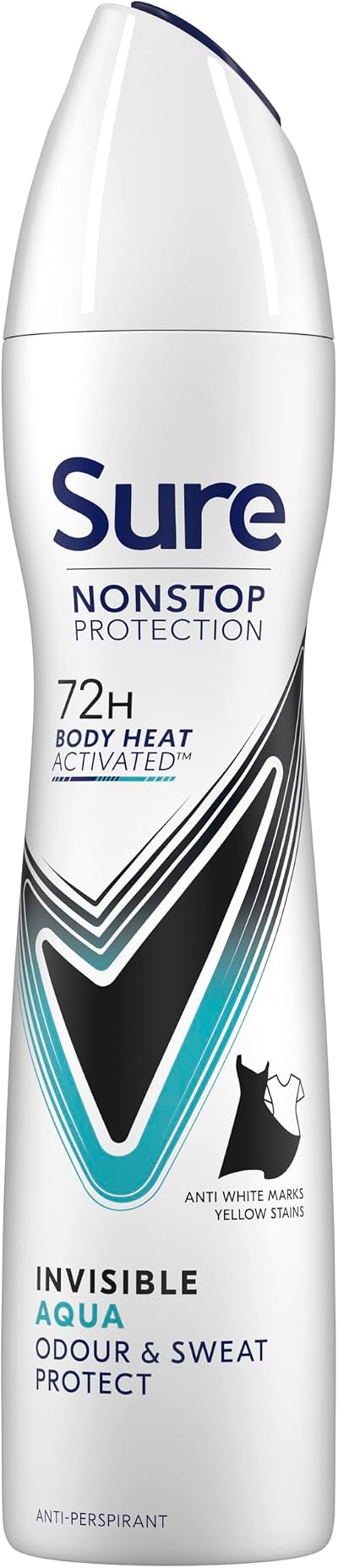 Sure Women Invisible Aqua Antiperspirant 72hr Protection Deodorant Body Spray 6