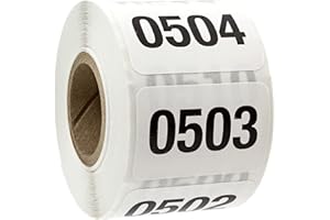 SBLABELS Consecutive Numbered Labels (0501-1000) / 1" x 1.5" Stickers / 500 Small Business Product Number Tags/Made in The USA