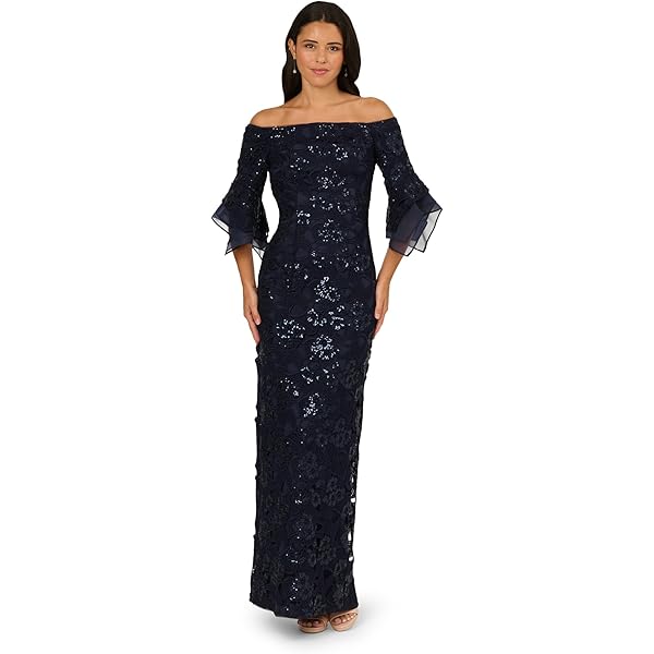 Amazon.com: Adrianna Papell Studio Women's Sequin Lace Mermaid Dress,  Black/Nude, 24 : Clothing, Shoes & Jewelry